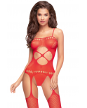 Bodystocking Rouge Hot nightfall - PH0032RED