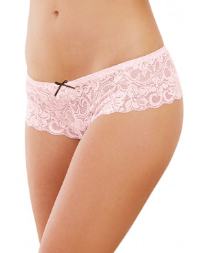 Shorty ouvert vieux rose court en dentelle - DG7177VPK