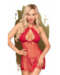 Nuisette et string assorti Rouge Libido boost - PH0010RED
