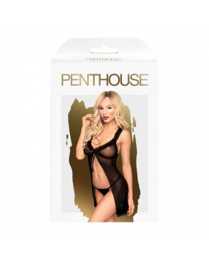 Babydoll et string assorti Noir After sunset - PH0007BLK