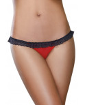 Tanga rouge ouverture coeur et dentelle noire - DG1377RBK