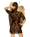 Peignoir et ceinture satinée Noir Sweet retreat - PH0093BLK