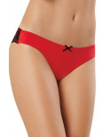 Tanga uni rouge et dentelle noire - DG1380RED