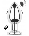Plug vibrant acier inoxydable anal taille M avec télécommande, USB - RY-207-M