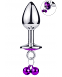 Plug bijou aluminium violet avec clochettes Taille S -  RY-001-A-ZB