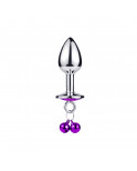 Plug bijou aluminium violet avec clochettes Taille S -  RY-001-A-ZB