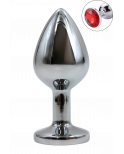 Plug bijou en aluminium bijou rouge Medium - RY-002RED