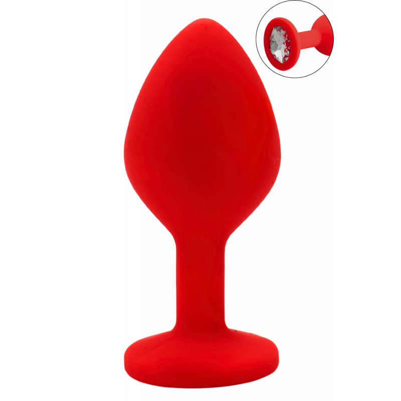 Plug rouge bijou cristal Medium - DB-RY068CRED