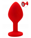 Plug rouge bijou cristal Medium - DB-RY068CRED