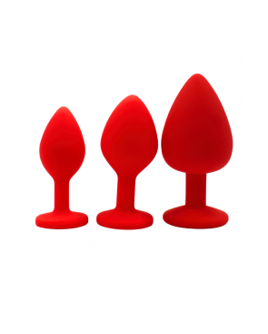 Plug rouge bijou cristal Medium - DB-RY068CRED