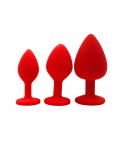 Plug rouge bijou cristal Medium - DB-RY068CRED