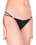 String noir double élastiques anneaux et noeuds - ML10009BLK