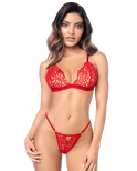 Ensemble sexy 2 pièces en crochet tricoté avec haut ajustable et string - MAL8966RED Ensemble sexy 2 pièces en crochet tricoté avec haut ajustable et string - MAL8966RED