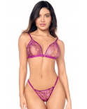 Ensemble sexy 2 pièces en dentelle satinée - MAL8947PKAG