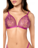 Ensemble sexy 2 pièces en dentelle satinée - MAL8947PKAG