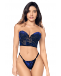 Ensemble 2 pièces Mapalé en velours floral - MAL8939BKB