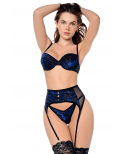 Ensemble 3 pièces Mapalé en velours floral - MAL8938BKB