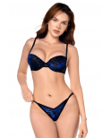 Ensemble 3 pièces Mapalé en velours floral - MAL8938BKB