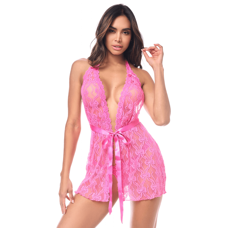 Babydoll Mapalé sensuelle avec string dentelle - MAL7622PINK Babydoll Mapalé sensuelle avec string dentelle - MAL7622PINK