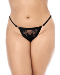 Peignoir en dentelle grande taille Mapalé avec string assorti - MAL7618XBLK Peignoir en dentelle grande taille Mapalé avec string assorti - MAL7618XBLK