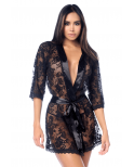 Peignoir en dentelle Mapalé avec string assorti - MAL7618BLK Peignoir en dentelle Mapalé avec string assorti - MAL7618BLK