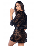 Peignoir en dentelle Mapalé avec string assorti - MAL7618BLK Peignoir en dentelle Mapalé avec string assorti - MAL7618BLK