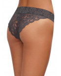 Tanga gris dentelle sexy ajouré sur l'avant - DG1435SLA