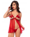 Babydoll sexy à bonnets ouverts avec string Mapalé - MAL7561RED Babydoll sexy à bonnets ouverts avec string Mapalé - MAL7561RED