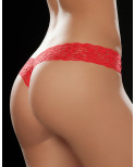 String brésilien rouge en dentelle - MAL93RED