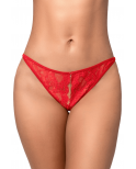 String sexy rouge en dentelle avec chaînes - MAL133RED