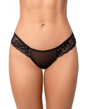 Culotte noire ouverte en dentelle - MAL131BLK