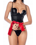 Accessoire coquin en satin réversible noir rouge - MAL128BKRD Accessoire coquin en satin réversible noir rouge - MAL128BKRD