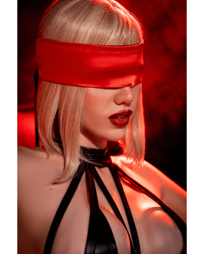 Accessoire coquin en satin réversible noir  rouge - MAL128BKRD