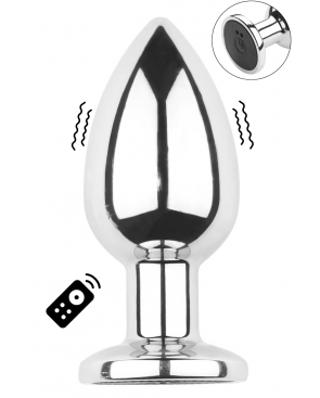 Plug vibrant acier inoxydable anal taille M avec télécommande, USB - RY-207-M