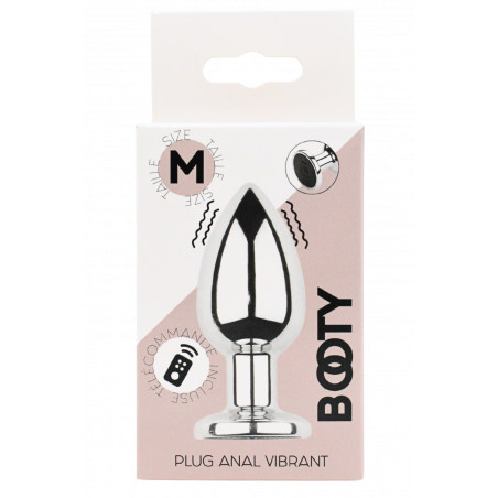 Plug vibrant acier inoxydable anal taille M avec télécommande, USB - RY-207-M