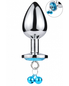 Plug bijou aluminium bleu avec clochettes Taille M -  RY-002-A-ZB