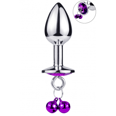 Plug bijou aluminium violet avec clochettes Taille S -  RY-001-A-ZB