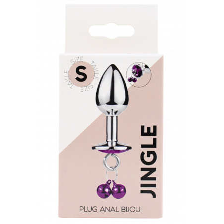 Plug bijou aluminium violet avec clochettes Taille S -  RY-001-A-ZB