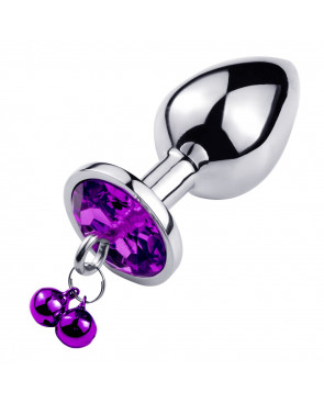 Plug bijou aluminium violet avec clochettes Taille S -  RY-001-A-ZB