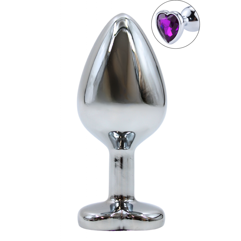 Plug bijou en aluminium bijou coeur violet Medium - RY-014PUR