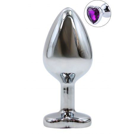 Plug bijou en aluminium bijou coeur violet Medium - RY-014PUR