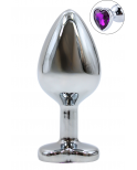 Plug bijou en aluminium bijou coeur violet Medium - RY-014PUR