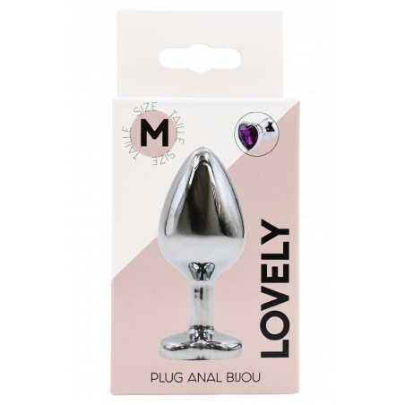 Plug bijou en aluminium bijou coeur violet Medium - RY-014PUR