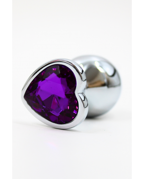 Plug bijou en aluminium bijou coeur violet Medium - RY-014PUR