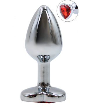 Plug bijou coeur en aluminium bijou rouge Small - RY-013RED