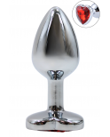 Plug bijou coeur en aluminium bijou rouge Small - RY-013RED