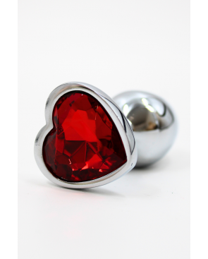 Plug bijou coeur en aluminium bijou rouge Small - RY-013RED