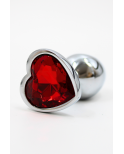 Plug bijou coeur en aluminium bijou rouge Small - RY-013RED