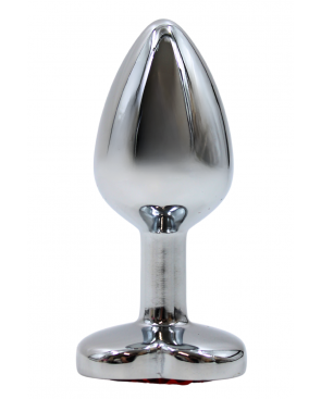 Plug bijou coeur en aluminium bijou rouge Small - RY-013RED