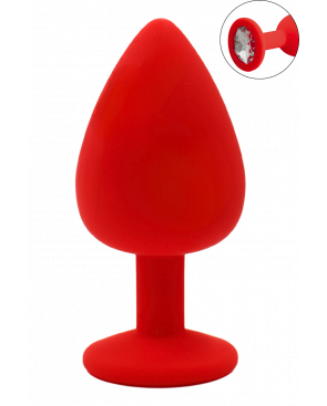 Plug rouge bijou cristal Large CHERRY - RY-069CRED